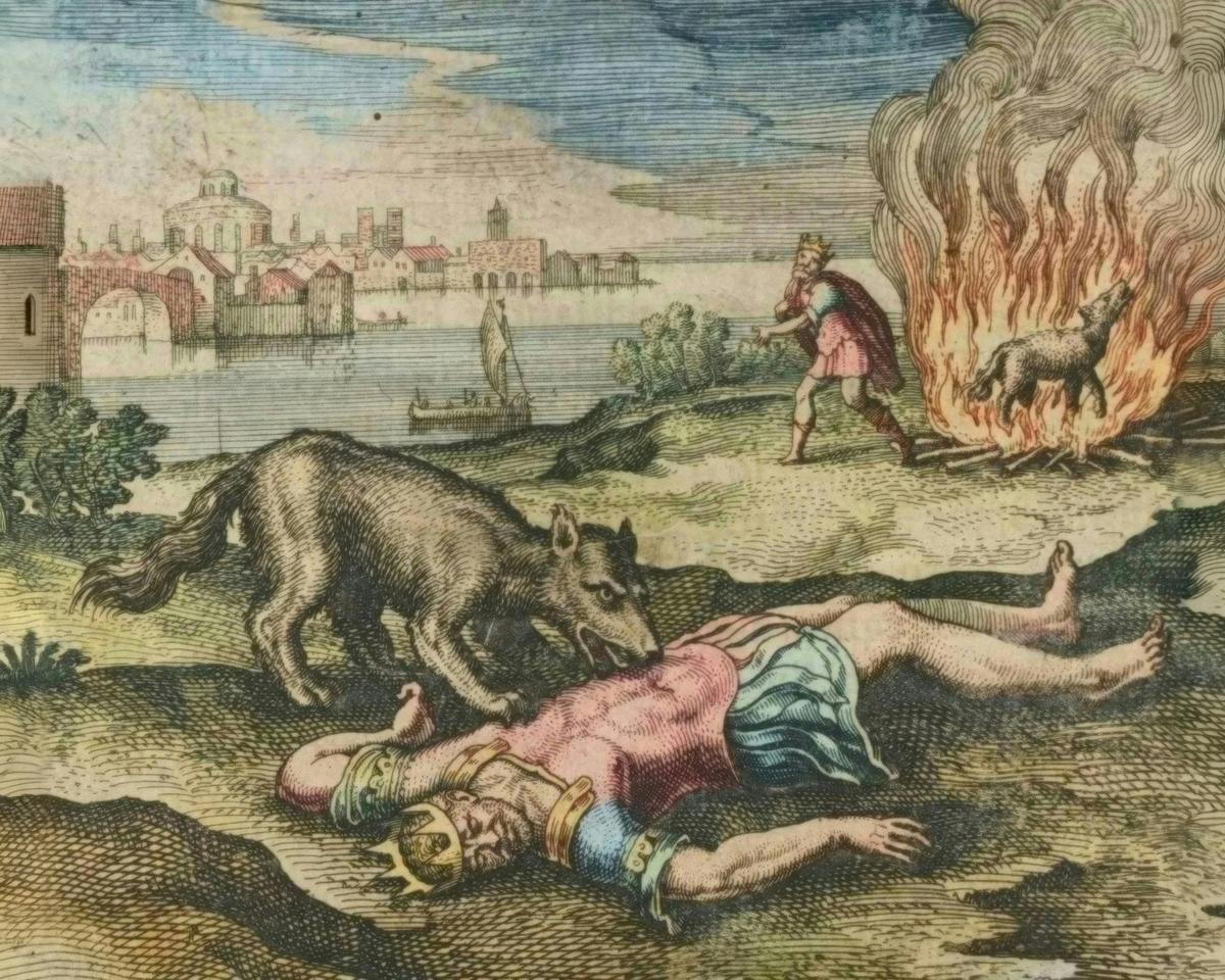 The Wolf and the King by Matthäus Merian the Elder, after Michael Maier — archival fine-art print from Fable