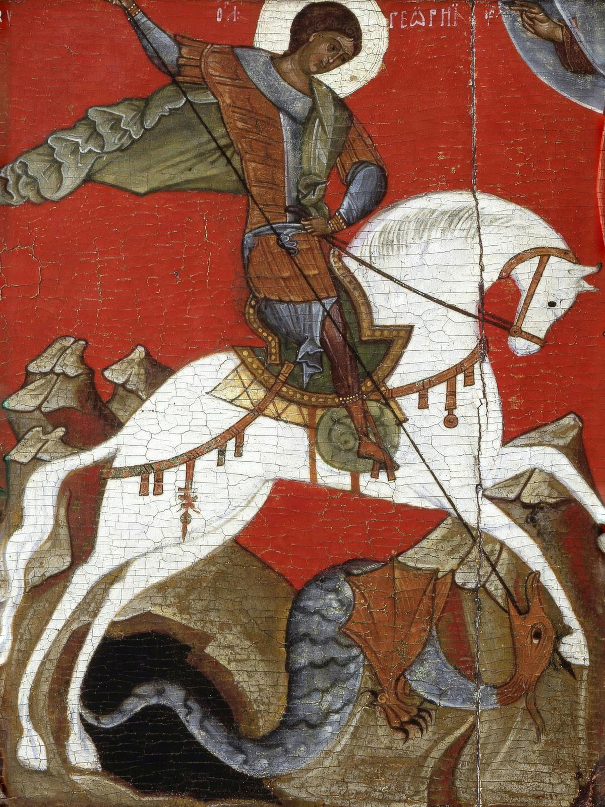 The Miracle of Saint George and the Dragon by Novgorod school — archival fine-art print from Fable