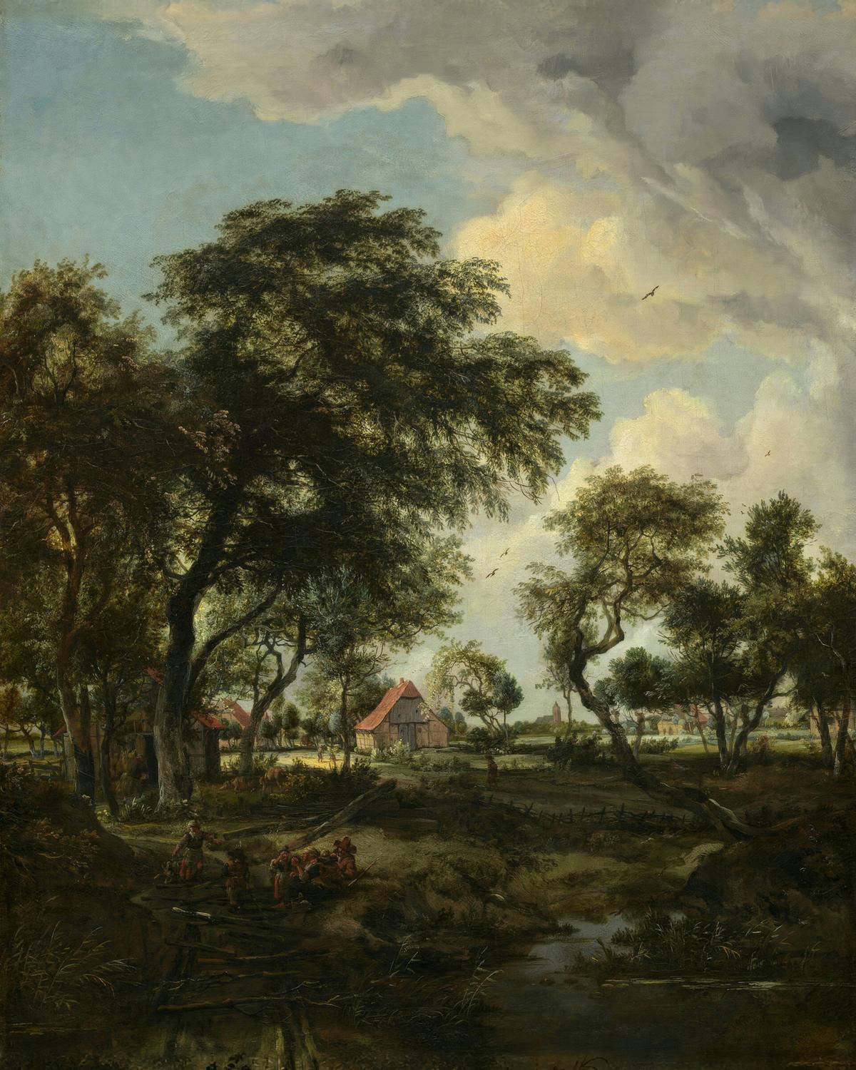 A Farm in the Sunlight by Meindert Hobbema — archival fine-art print from Fable