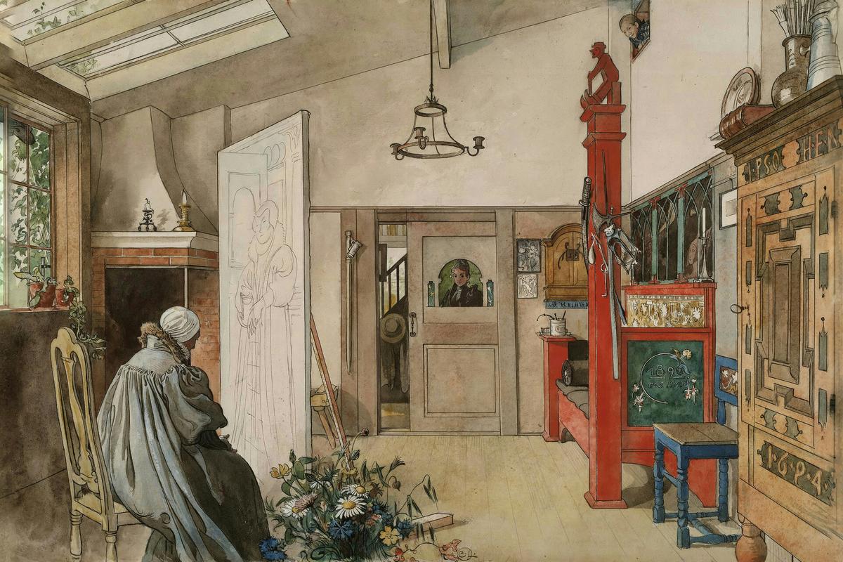 The Studio, other half. From A Home by Carl Larsson — archival fine-art print from Fable