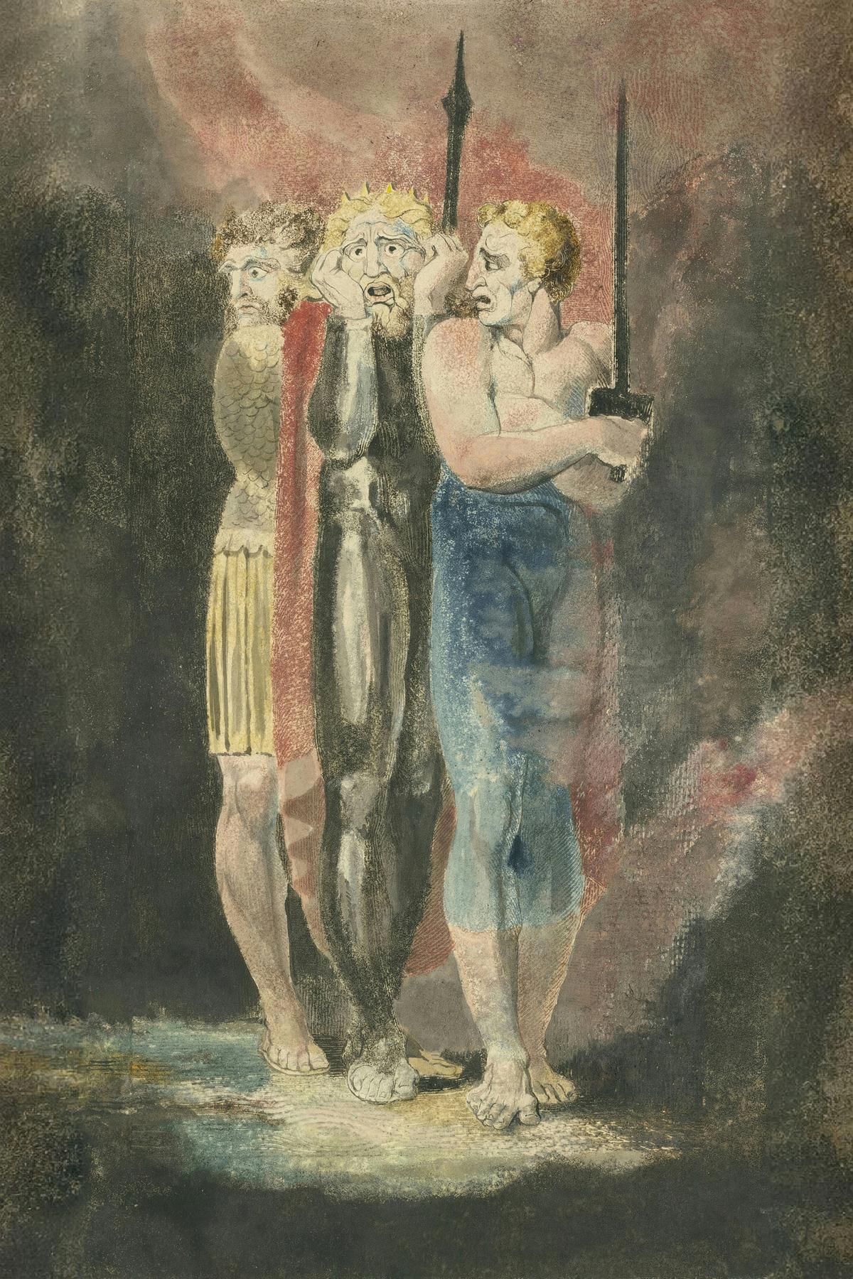 The Accusers of Theft, Adultery, Murder (War) by William Blake — archival fine-art print from Fable