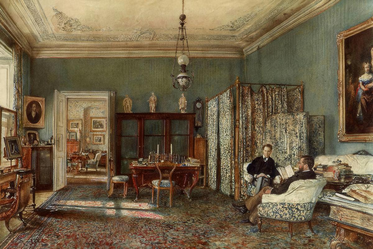 The Morning Room of the Palais Lanckoronski, Vienna by Rudolf von Alt — archival fine-art print from Fable