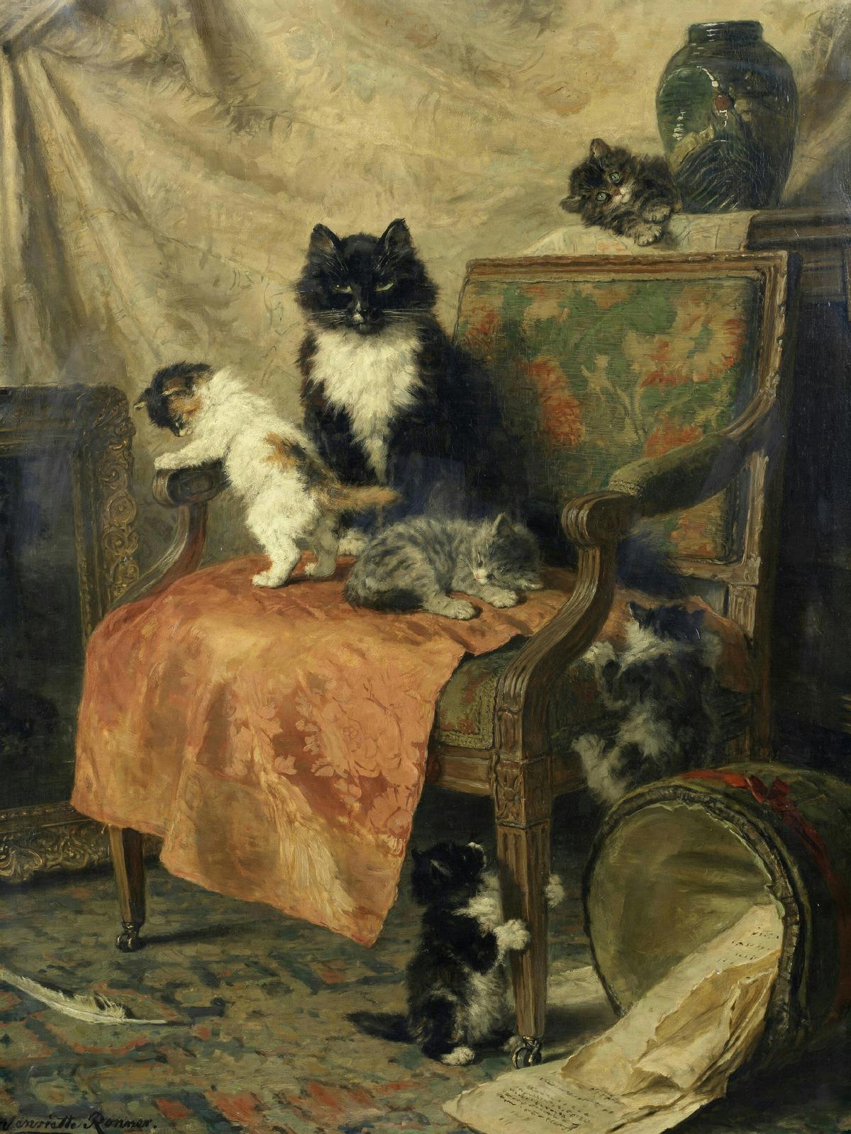 Kittens at Play · Pets pet portrait — custom painted portrait by Fable