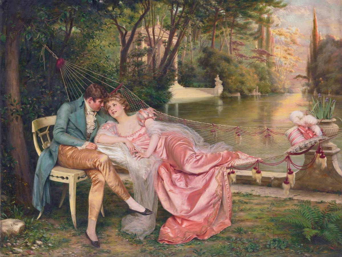 Flirtation · Couples human portrait — custom painted portrait by Fable