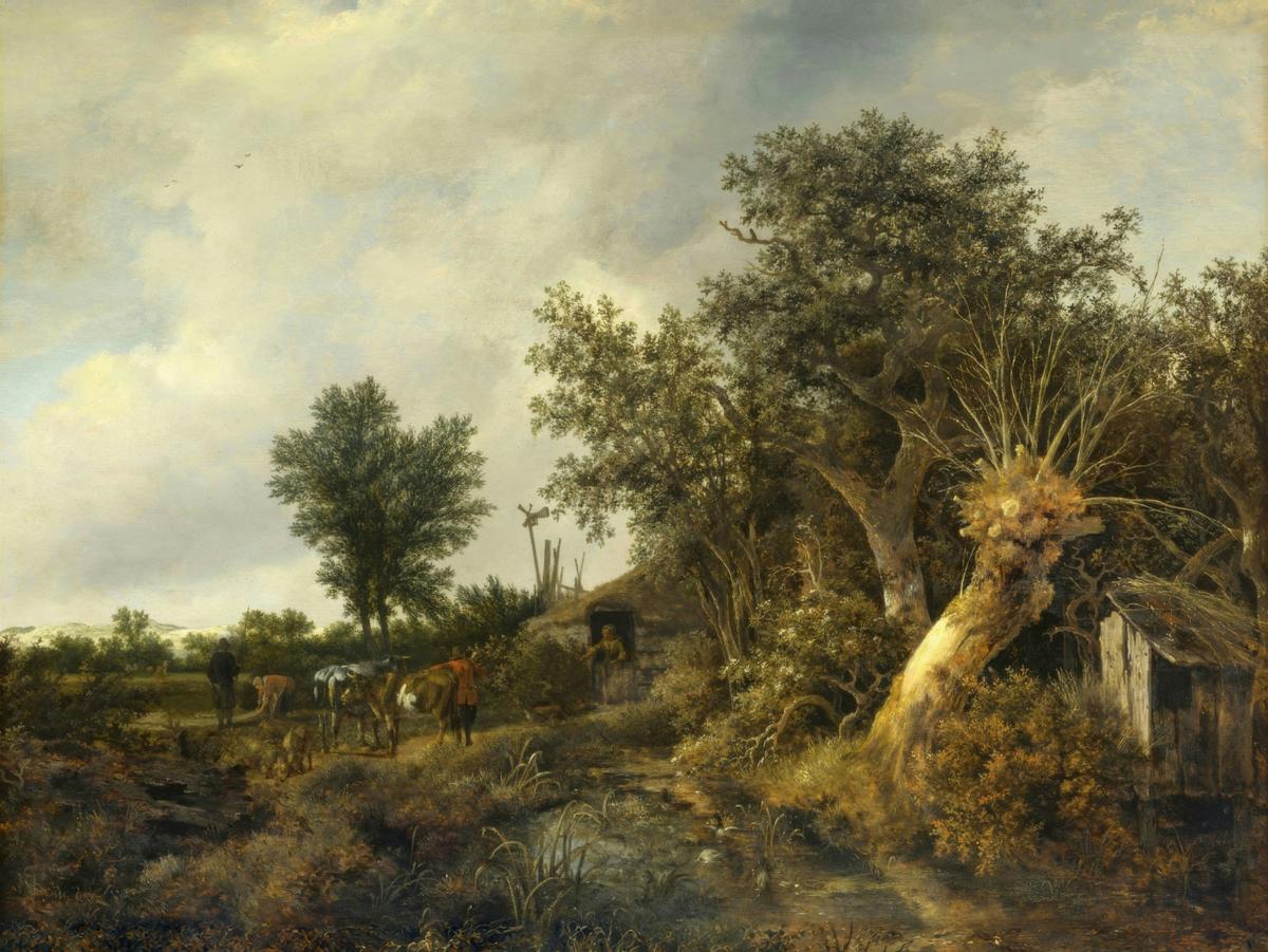 Landscape with a Cottage and Trees by Jacob van Ruisdael — archival fine-art print from Fable