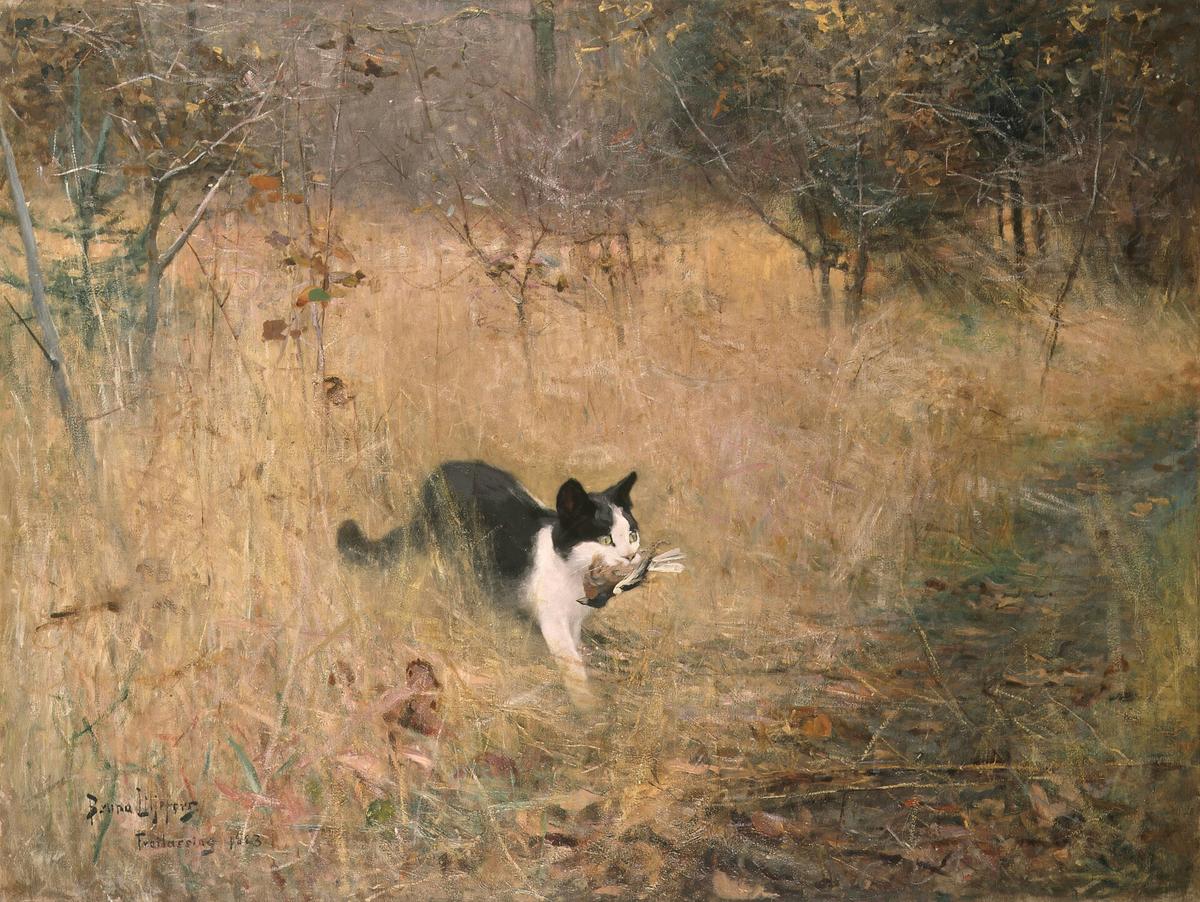 Cat Hunting Birds · Pets pet portrait — custom painted portrait by Fable