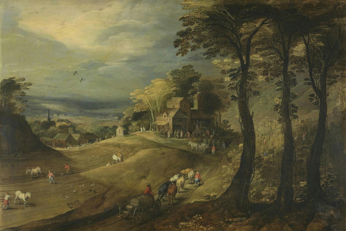 A Farm by Jan Brueghel the Elder and Joos de Momper — archival fine-art print from Fable