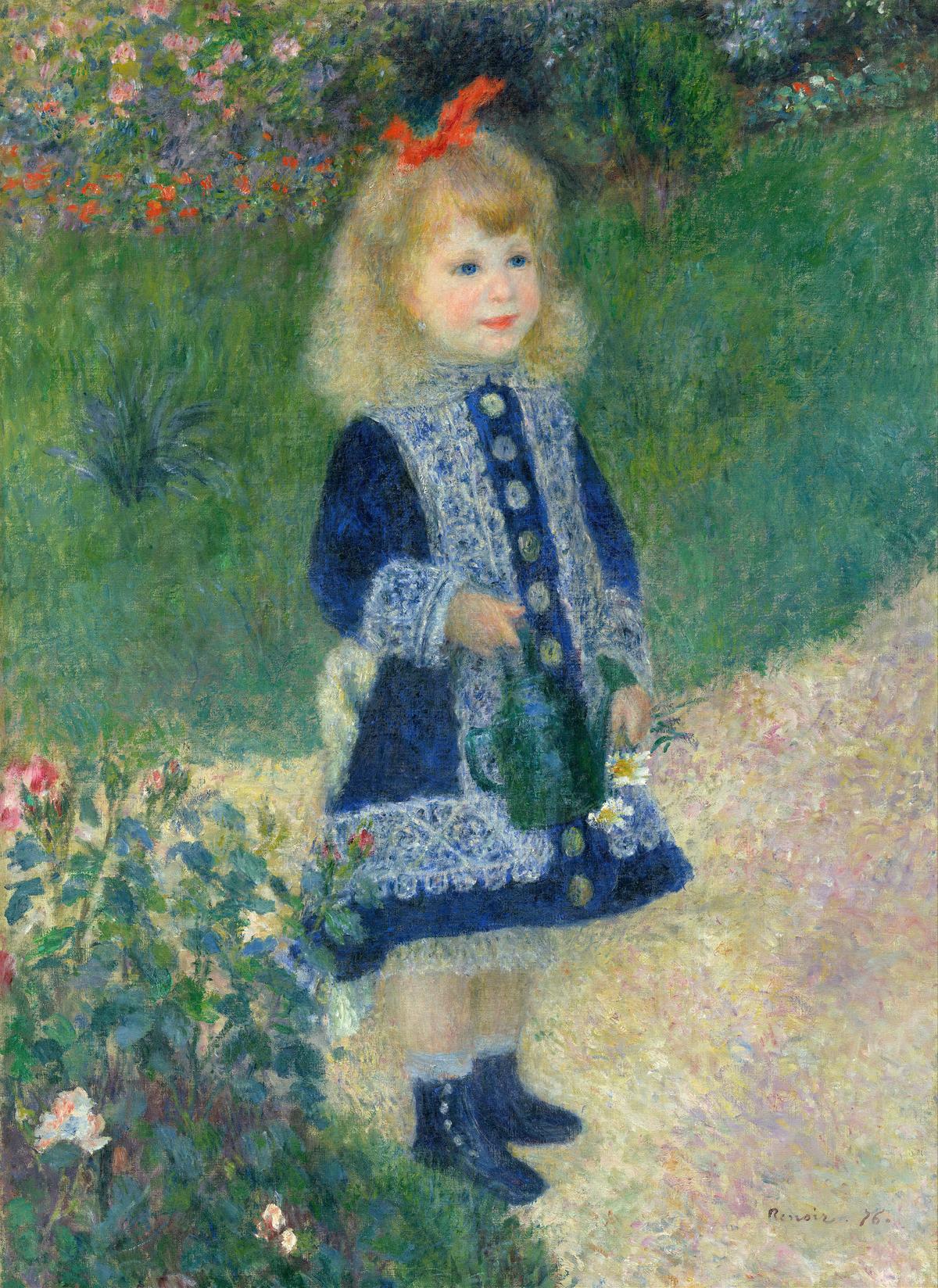 A Girl with a Watering Can · Children human portrait — custom painted portrait by Fable