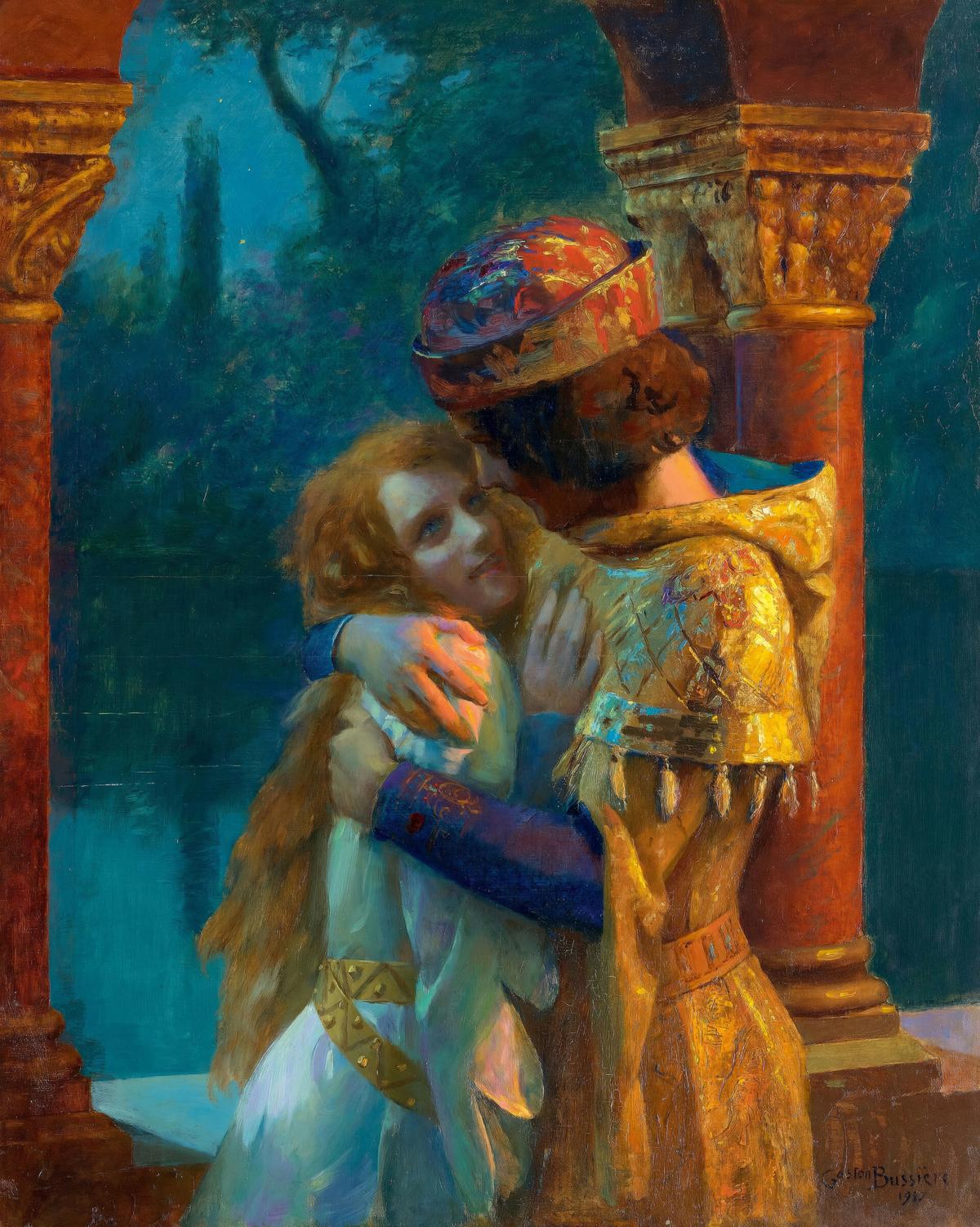 Embrace in Evening Light · Couples human portrait — custom painted portrait by Fable