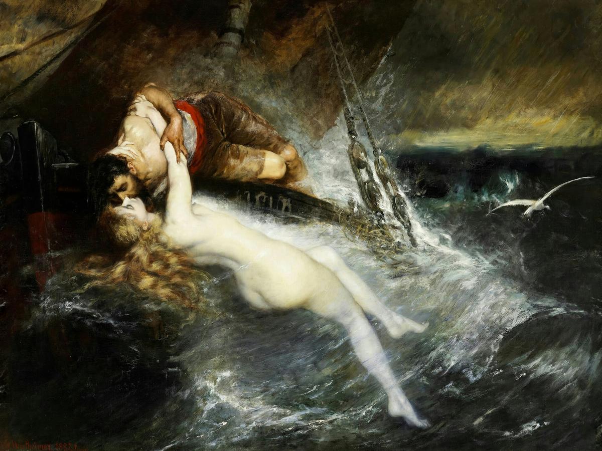 The Kiss of the Siren by Gustav Wertheimer — archival fine-art print from Fable