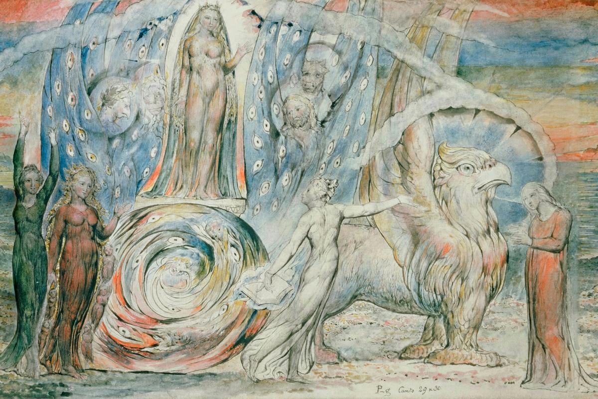 Beatrice Addressing Dante from the Car by William Blake — archival fine-art print from Fable