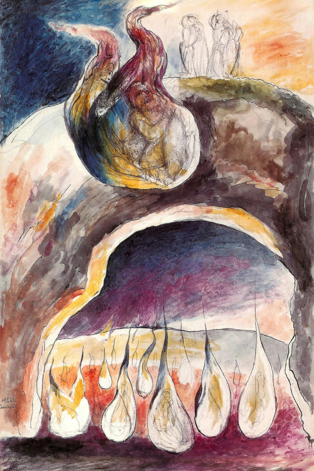 Ulysses and Diomedes Swathed in the Same Flame by William Blake — archival fine-art print from Fable