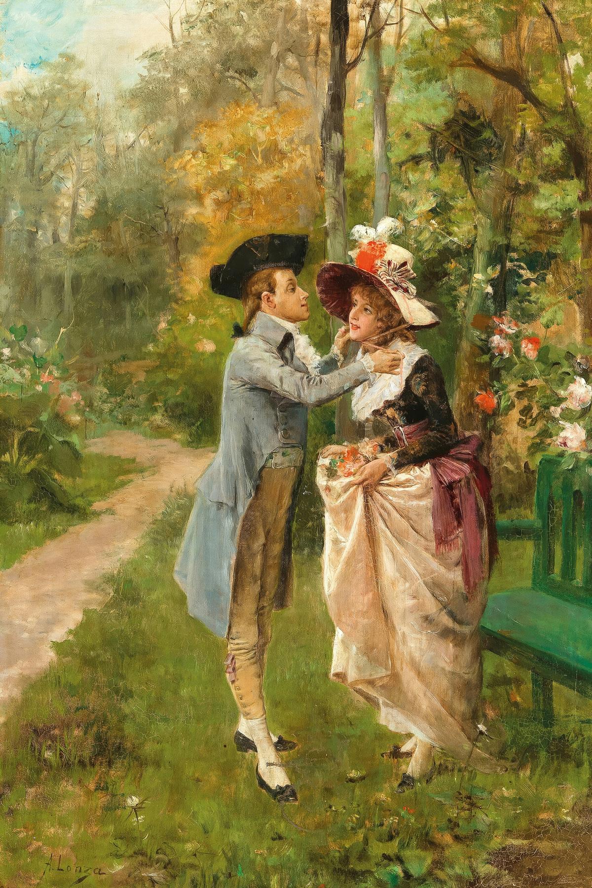 Courtship, Lonza · Couples human portrait — custom painted portrait by Fable