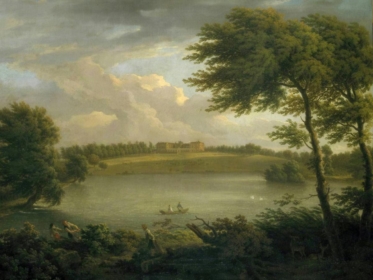 Copped Hall in Essex, from across the lake home portrait — custom painted portrait by Fable