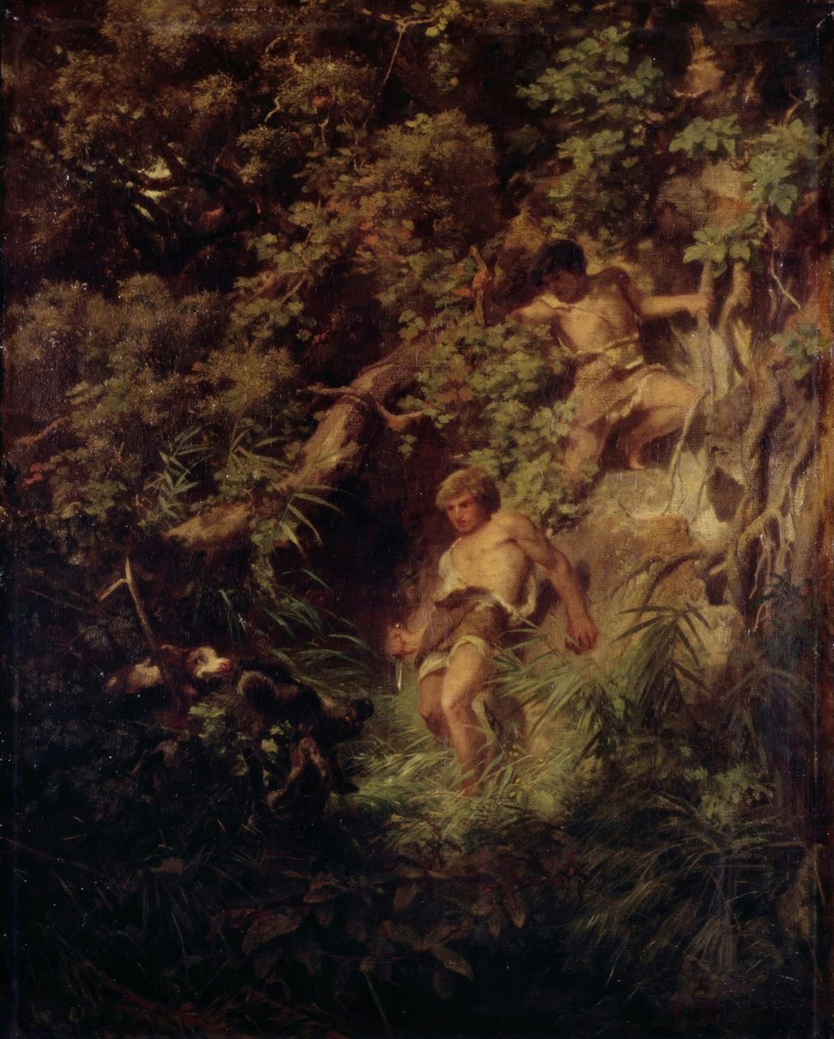 Germans Hunting Boar by Arnold Böcklin — archival fine-art print from Fable