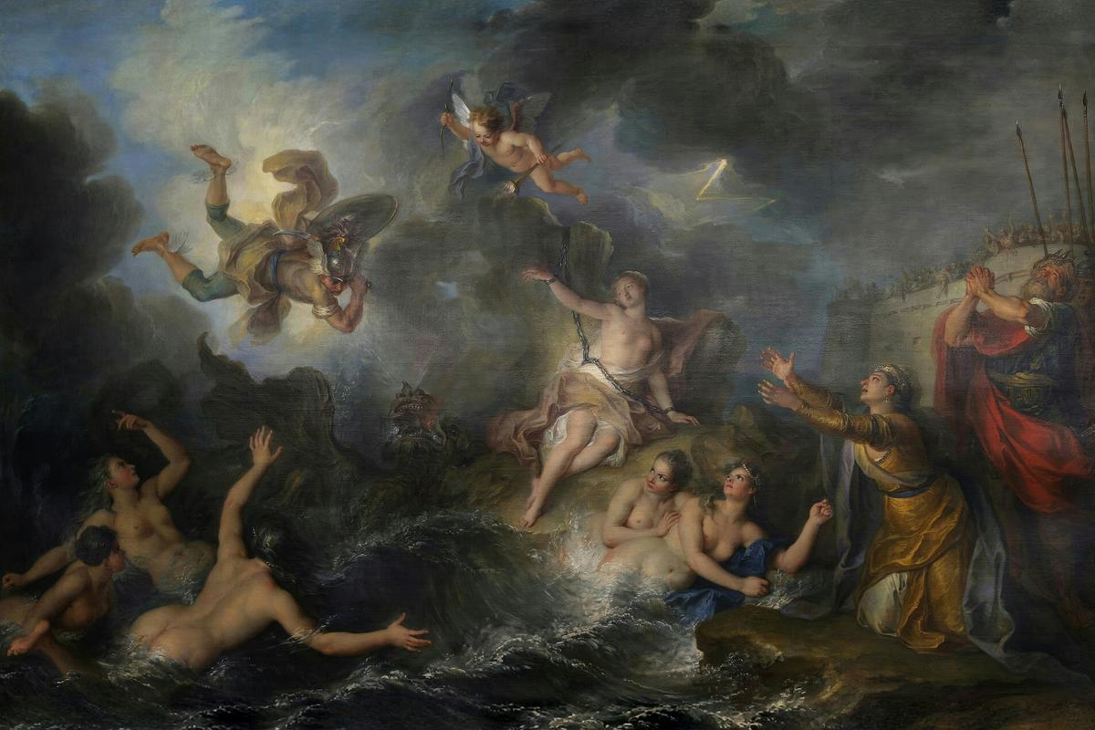 Perseus Delivering Andromeda by Charles-Antoine Coypel — archival fine-art print from Fable