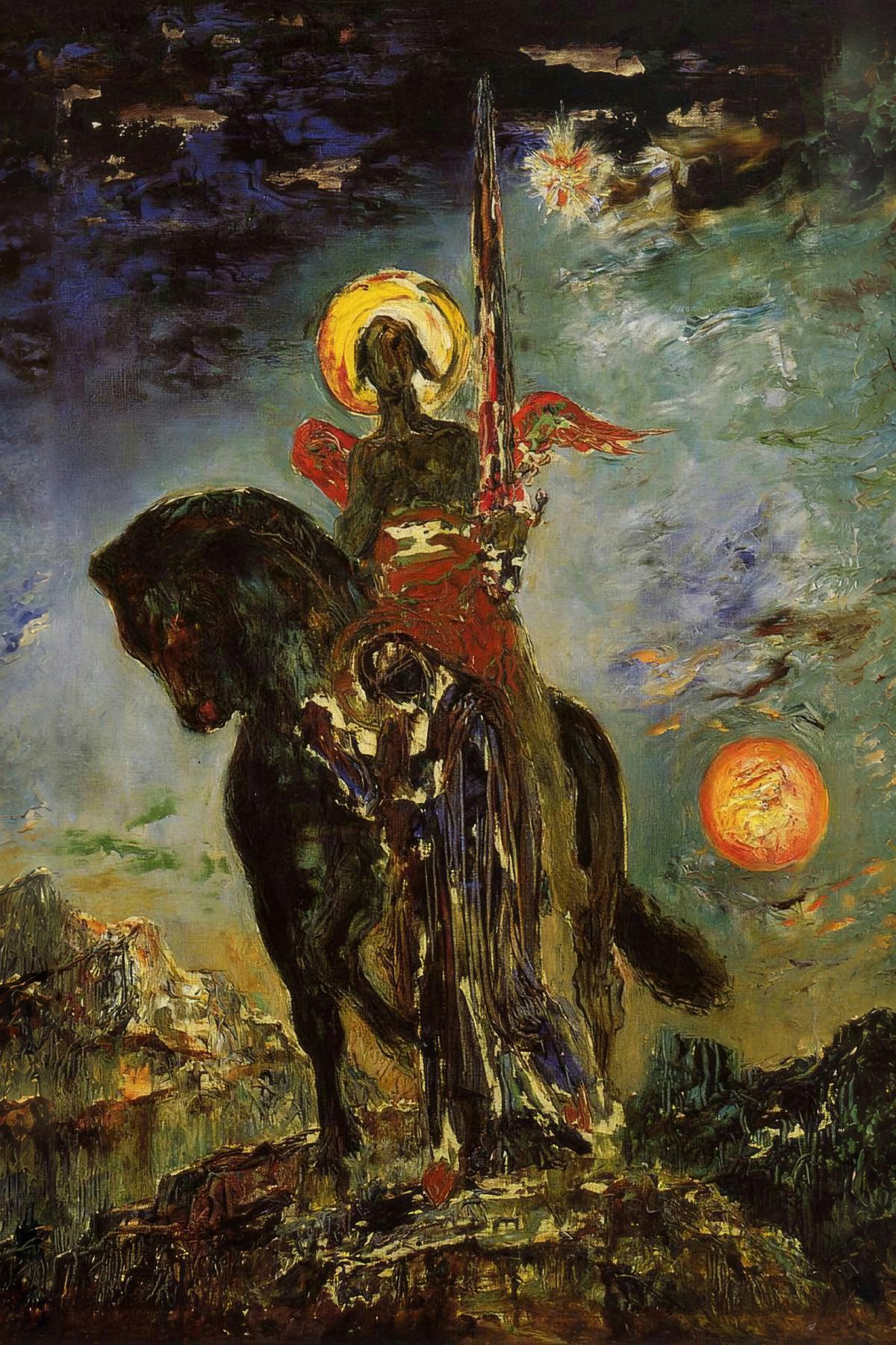 The Fate and the Angel of Death by Gustave Moreau — archival fine-art print from Fable