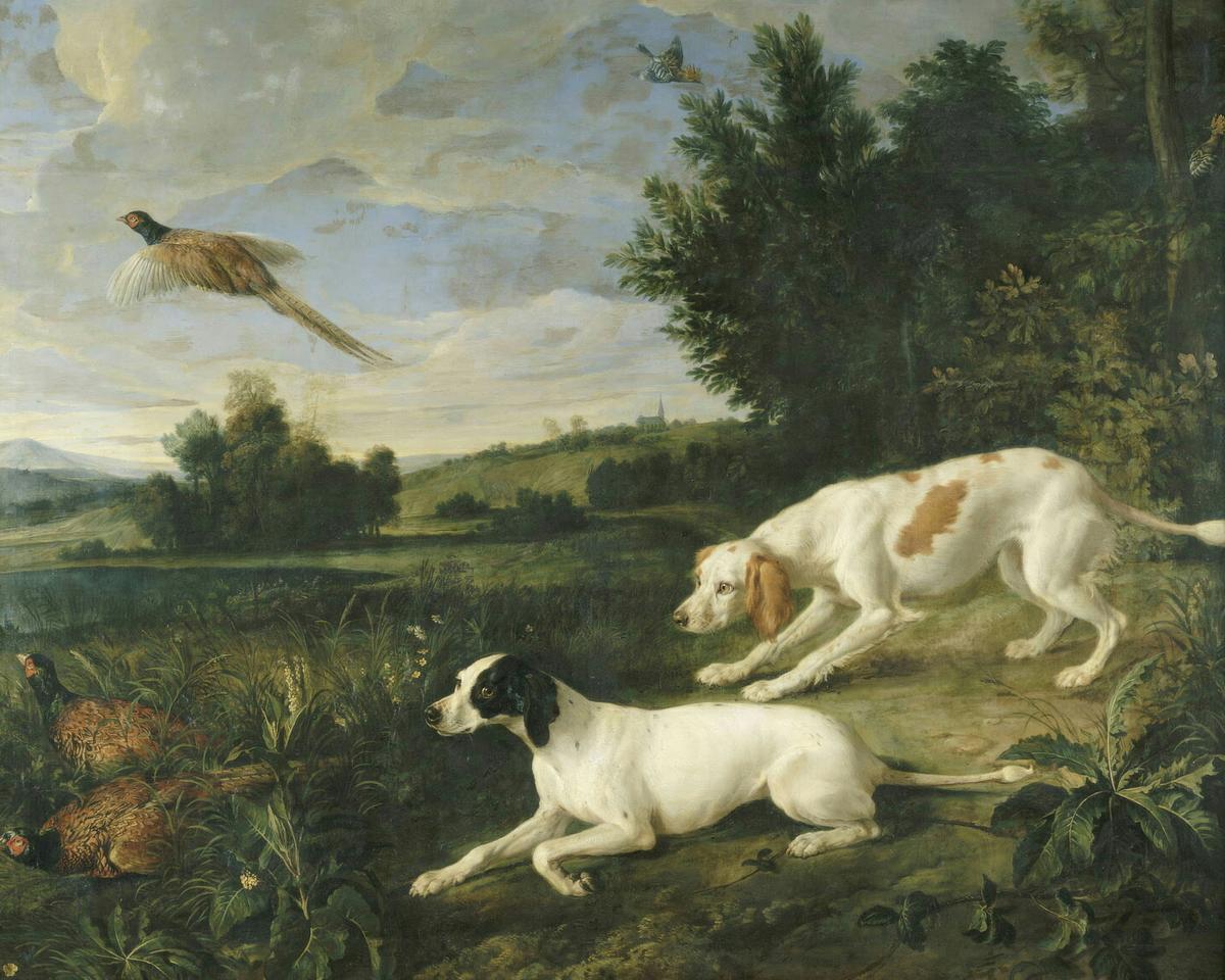 Diane and Blonde, Hounds of Louis XIV · Pets pet portrait — custom painted portrait by Fable