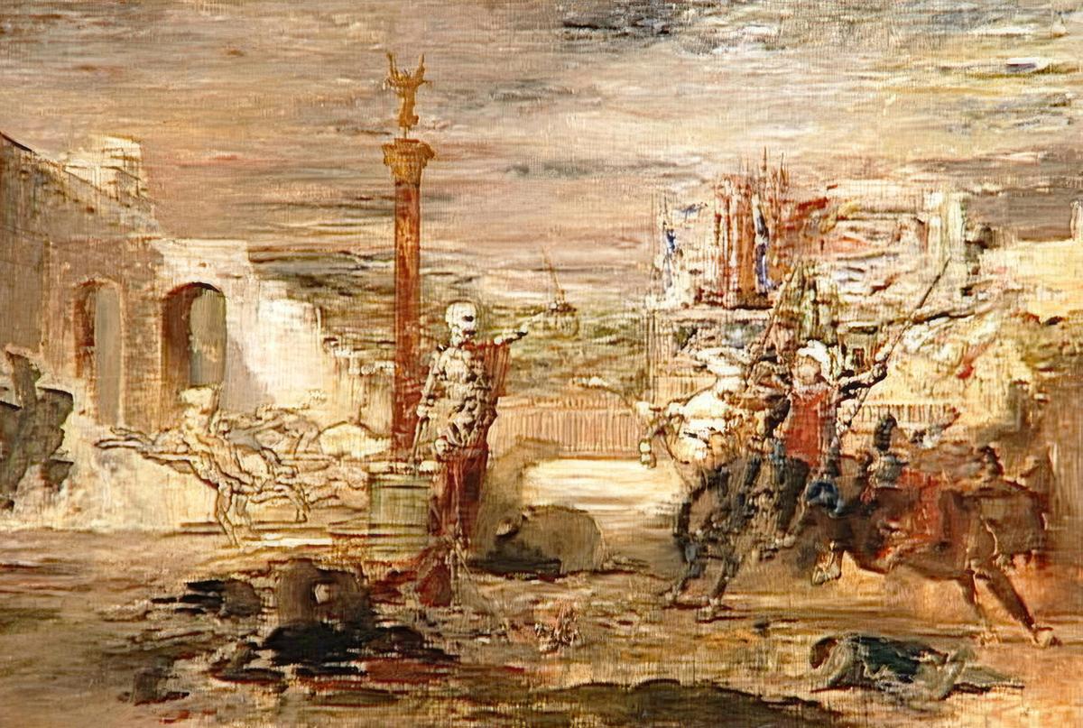 Death Offers Crowns to the Winner of the Tournament by Gustave Moreau — archival fine-art print from Fable