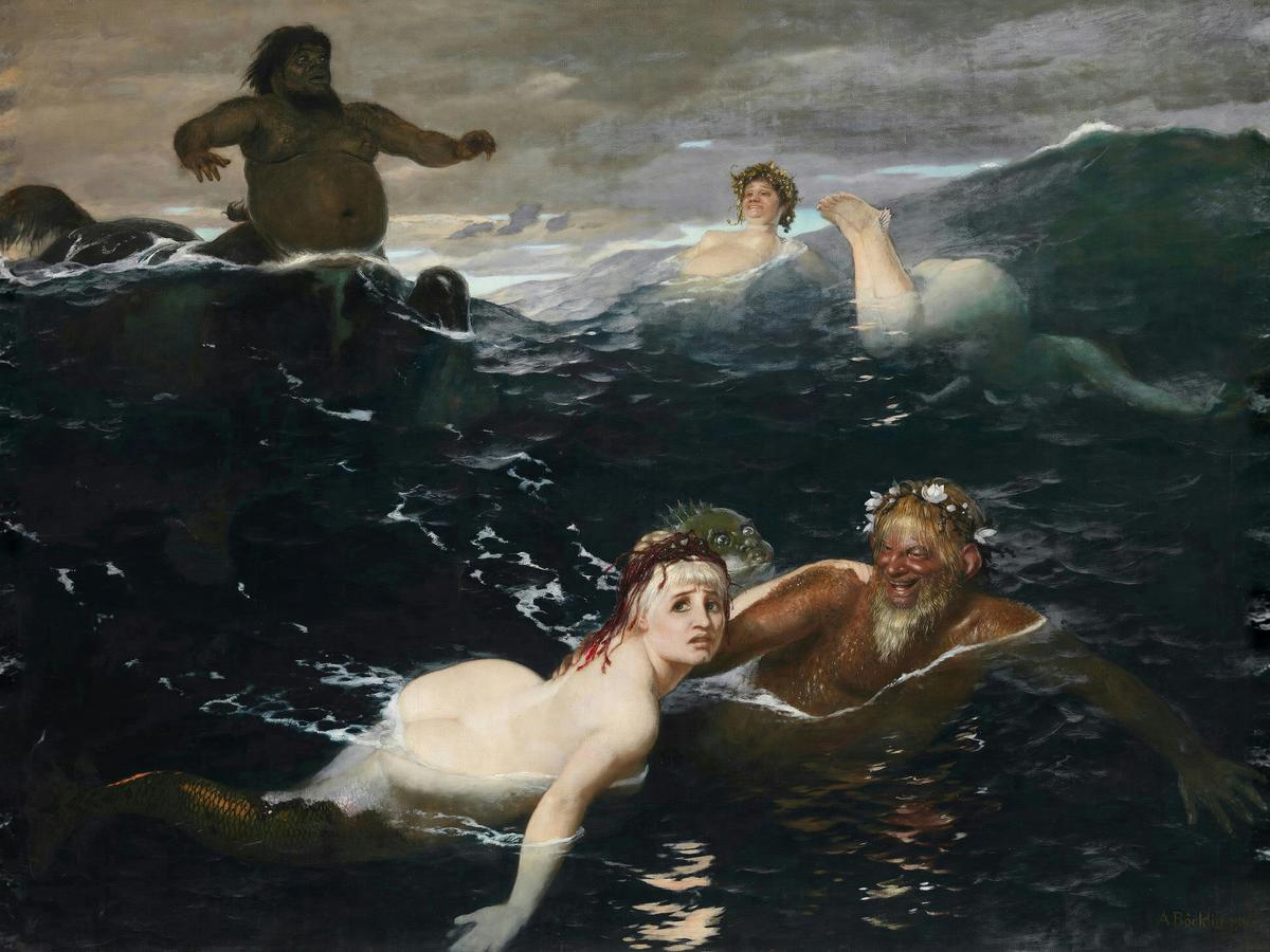 Playing in the Waves by Arnold Böcklin — archival fine-art print from Fable