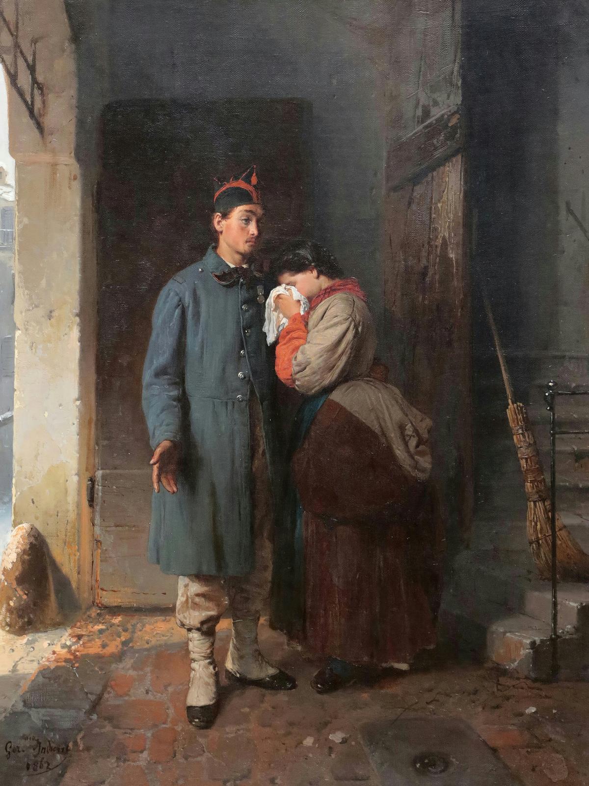 The Departure of the Conscript · Couples human portrait — custom painted portrait by Fable