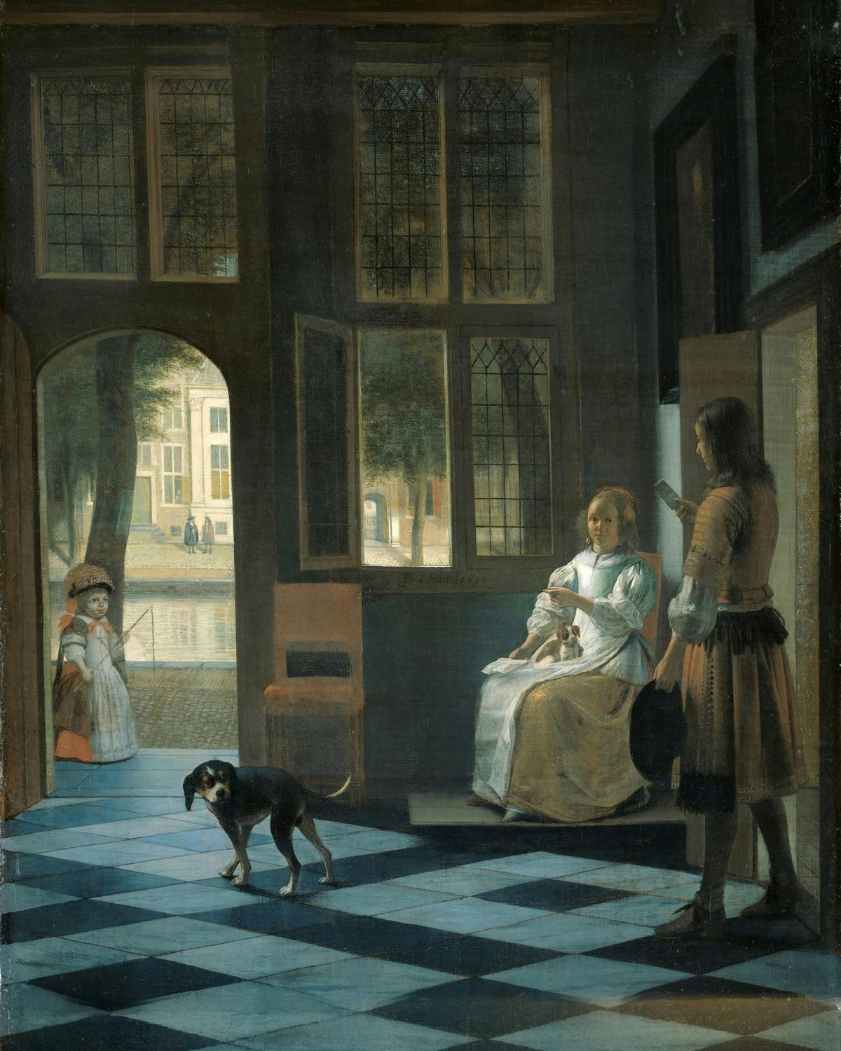 The Letter in the Entrance Hall by Pieter de Hooch — archival fine-art print from Fable