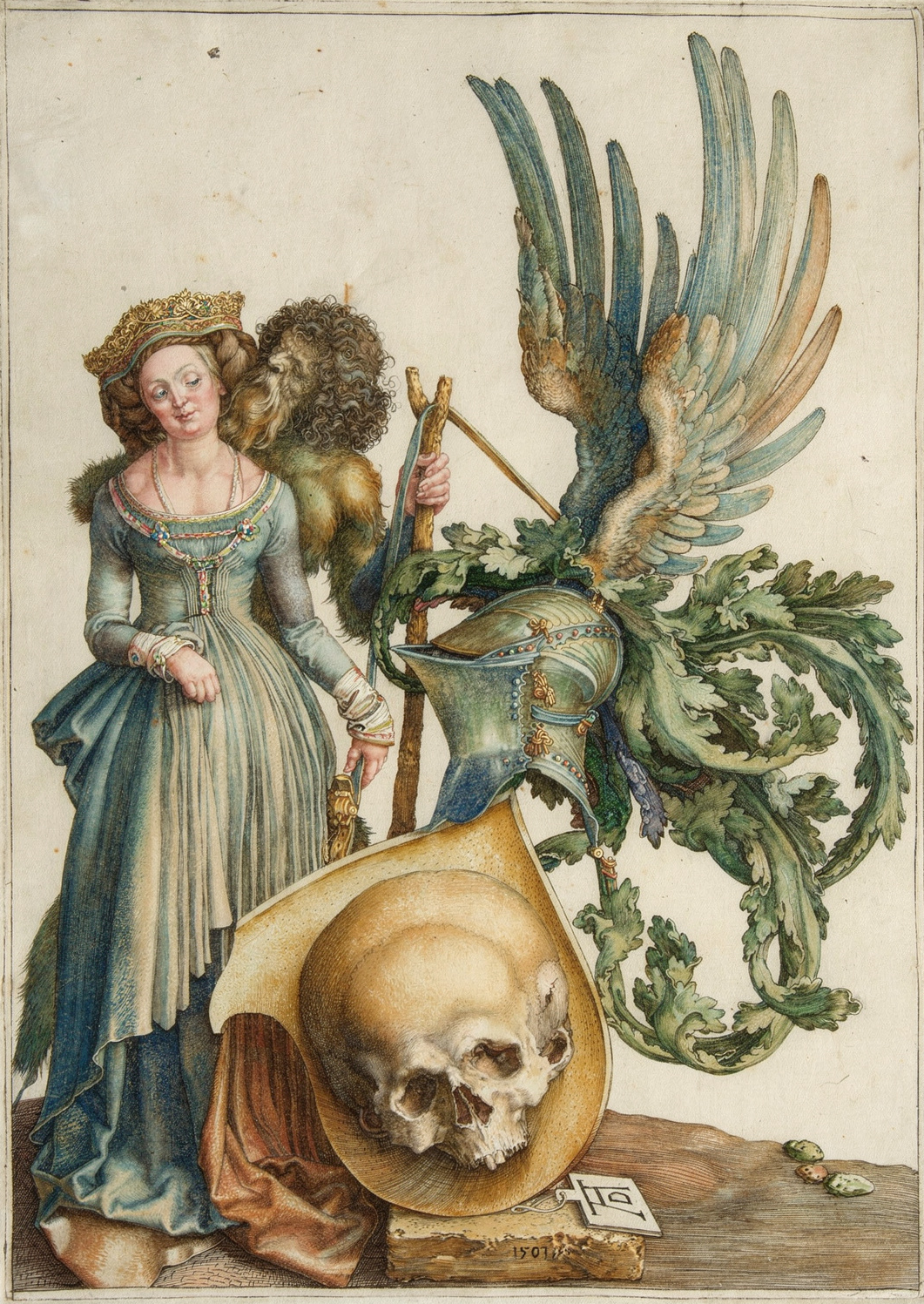 Coat of Arms with a Skull by Artist: Albrecht Dürer — archival fine-art print from Fable