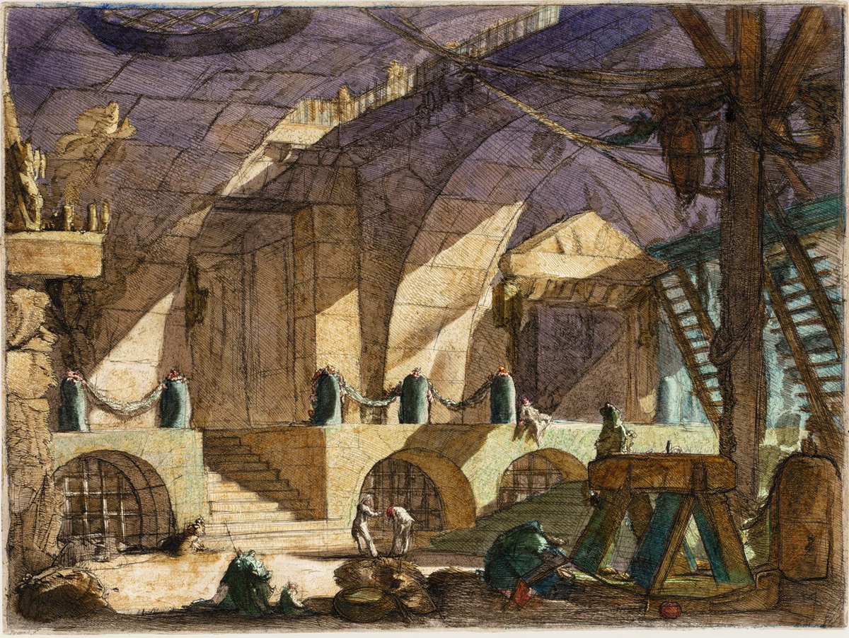 Imaginary Prisons: The Arched Chamber by artist: Giovanni Battista Piranesi (Italian, 1720–1778) — archival fine-art print from Fable