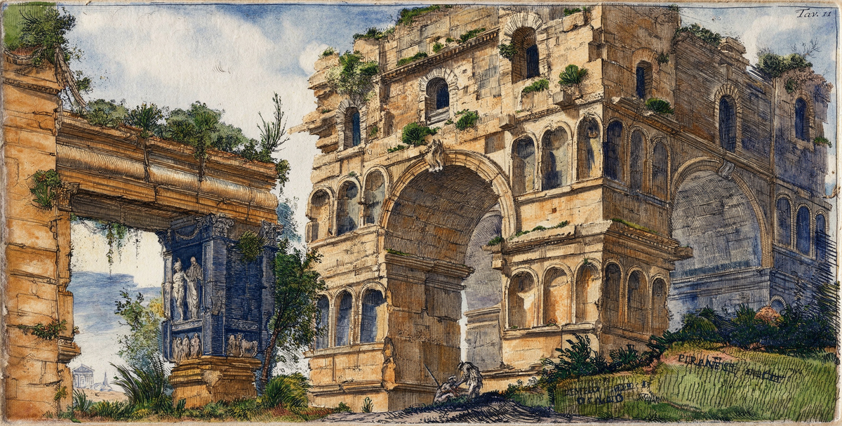 The Temple of Diana by artist: Giovanni Battista Piranesi (Italian, 1720–1778) — archival fine-art print from Fable