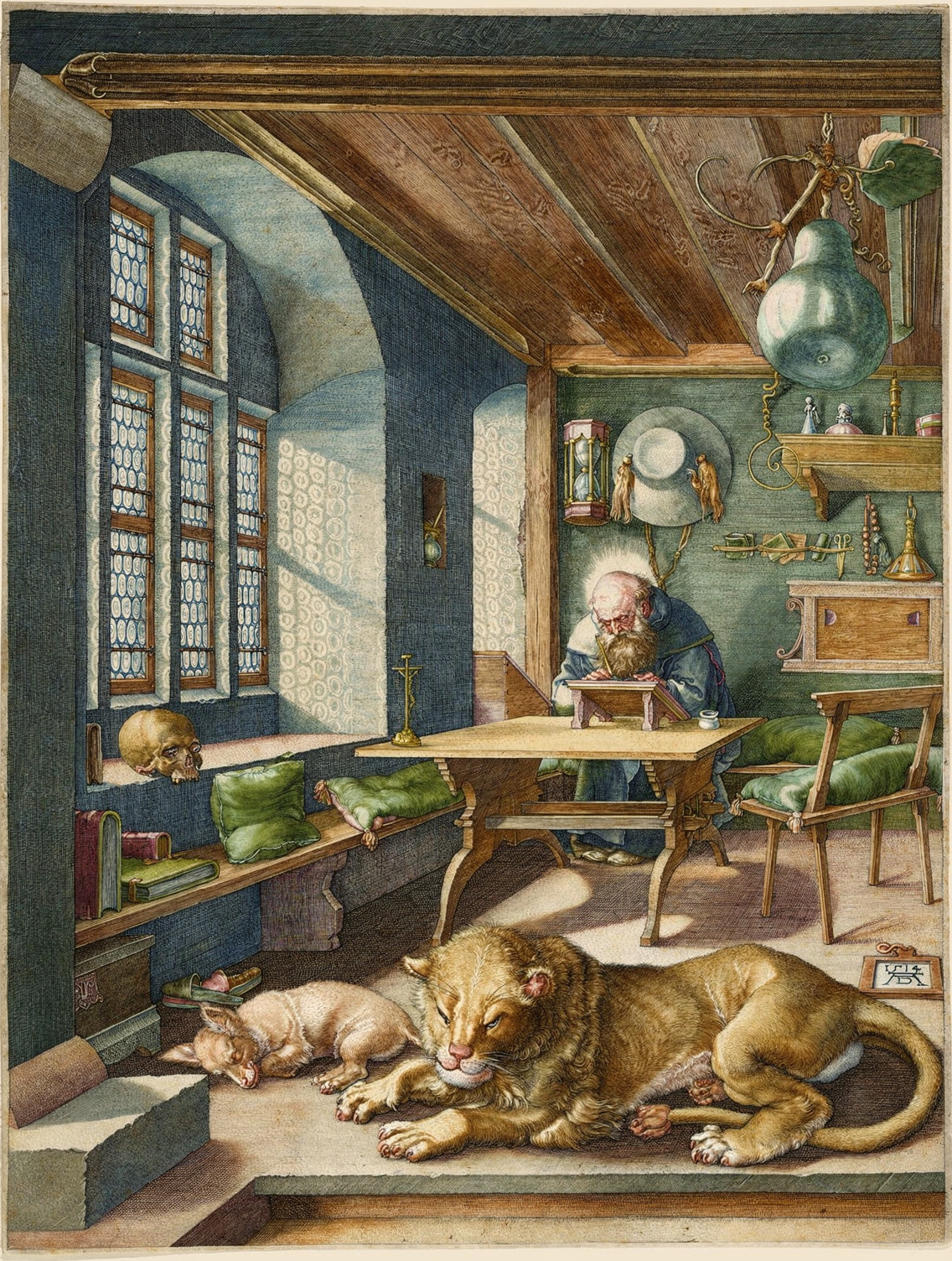 Saint Jerome in His Study by Artist: Albrecht Dürer — archival fine-art print from Fable
