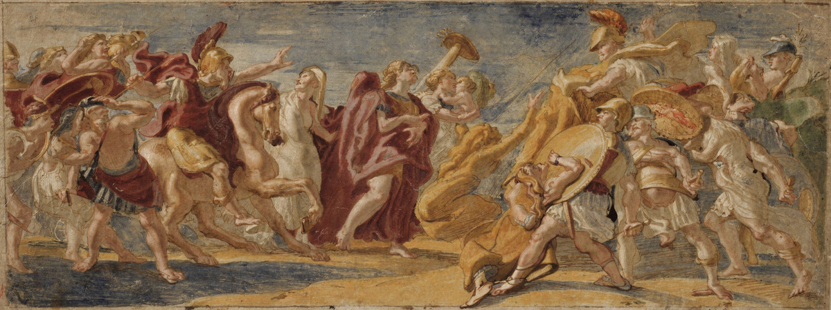The Romans and the Sabines Reconciled by artist: Peter Paul Rubens (Flemish, 1577–1640) — archival fine-art print from Fable