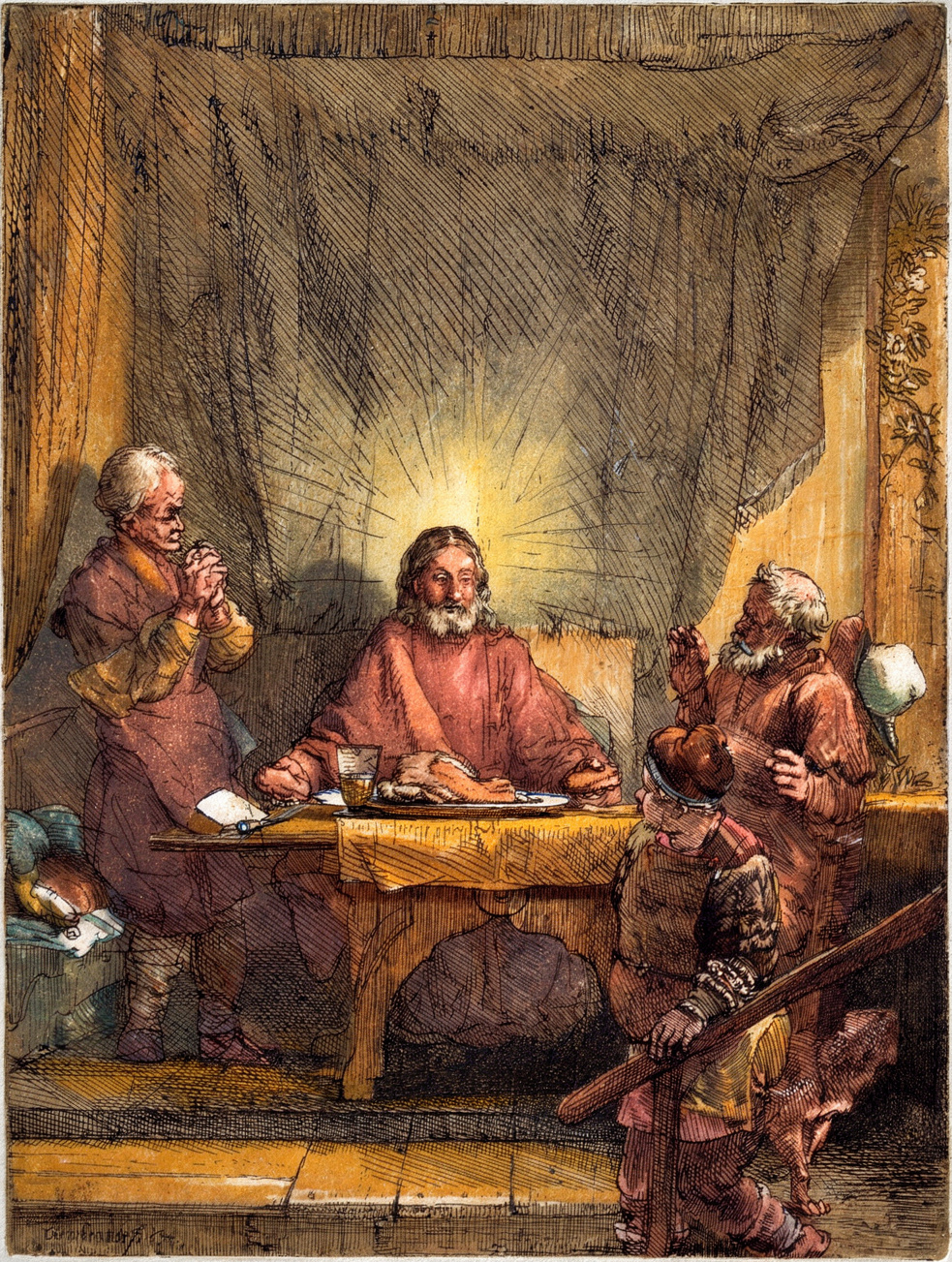 Christ at Emmaus by artist: Rembrandt van Rijn (Dutch, 1606–1669) — archival fine-art print from Fable