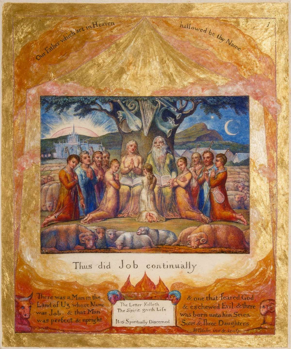 Job and His Family by Artist: William Blake — archival fine-art print from Fable