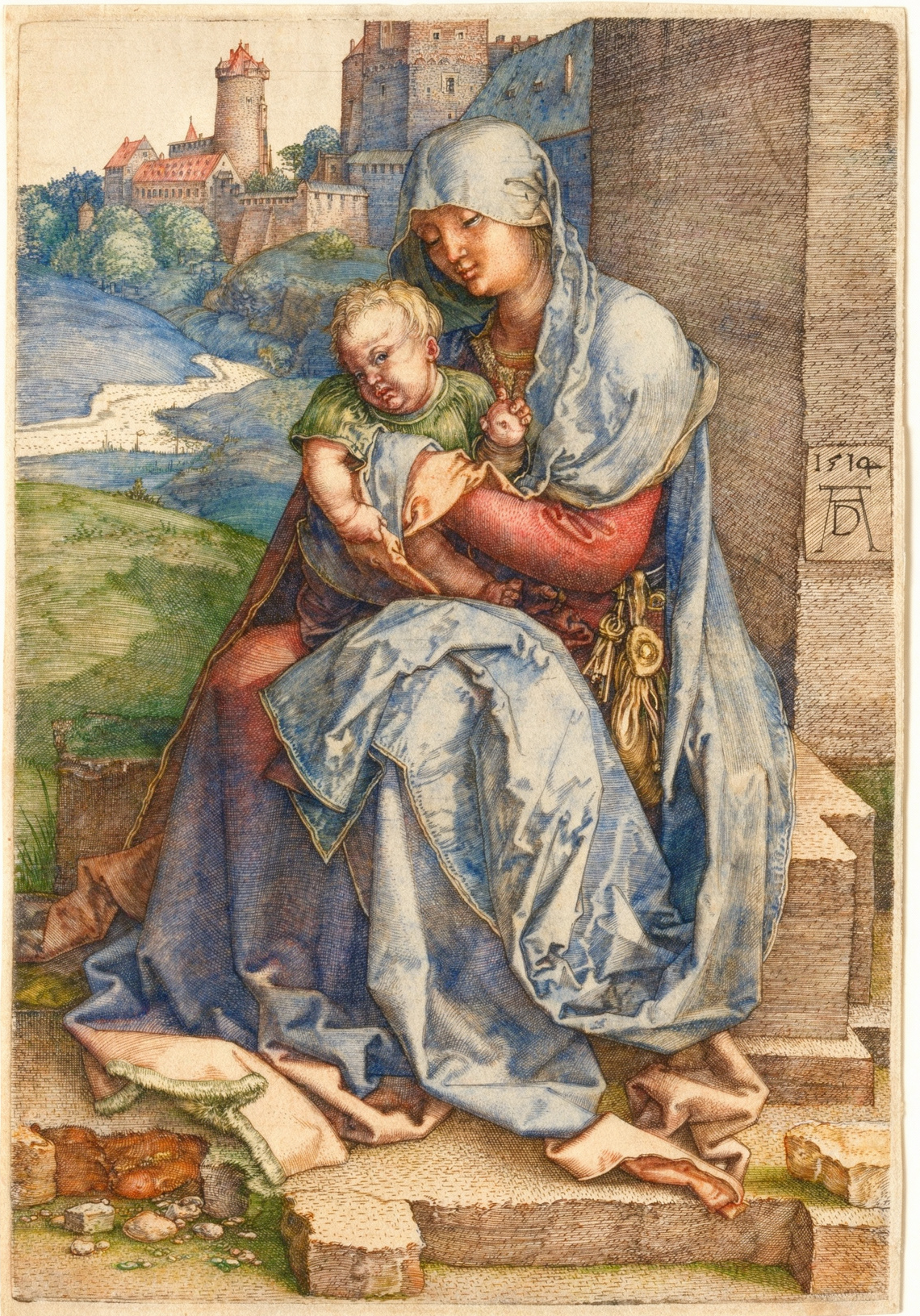 The Virgin and Child by the Wall by artist: Albrecht Dürer (German, 1471–1528) — archival fine-art print from Fable