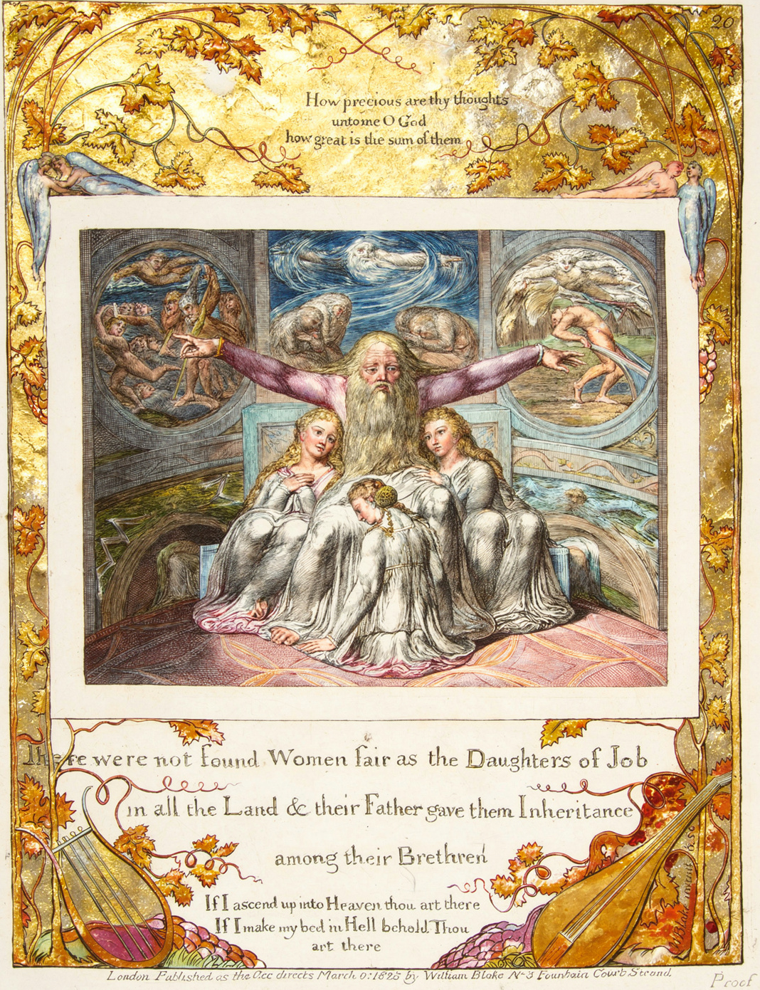 Job and His Daughters by Artist: William Blake — archival fine-art print from Fable