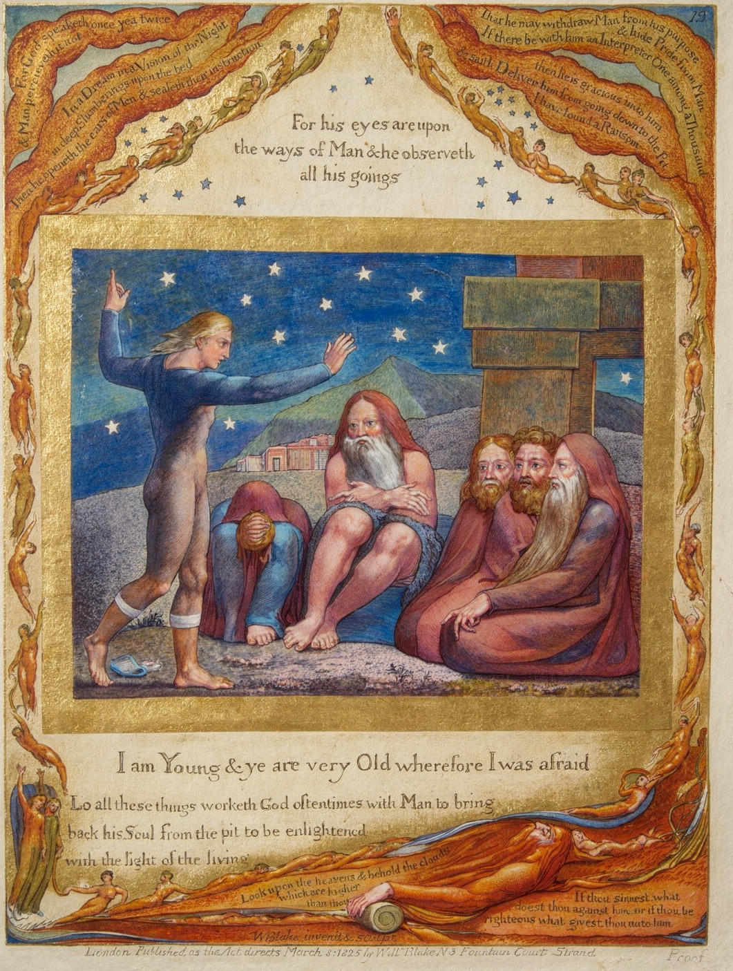 The Wrath of Elihu by Artist: William Blake — archival fine-art print from Fable