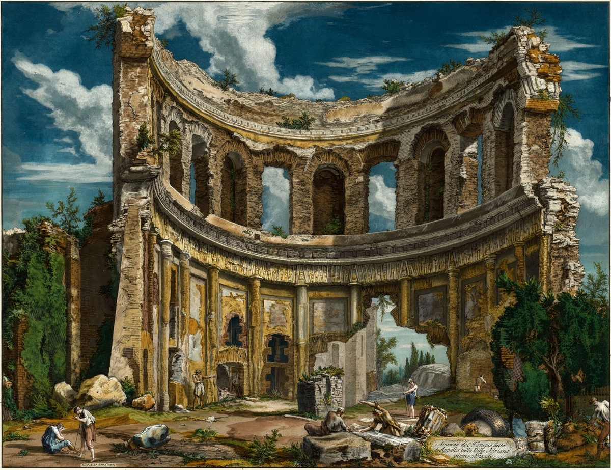 The Temple of Apollo near Hadrian’s Villa by artist: Giovanni Battista Piranesi (Italian, 1720–1778) — archival fine-art print from Fable