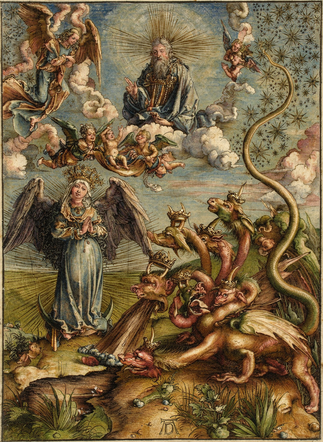 The Apocalyptic Woman by Artist: Albrecht Dürer — archival fine-art print from Fable