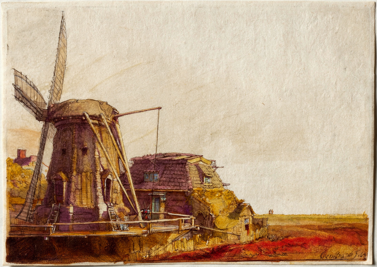 The Windmill by artist: Rembrandt van Rijn (Dutch, 1606–1669) — archival fine-art print from Fable