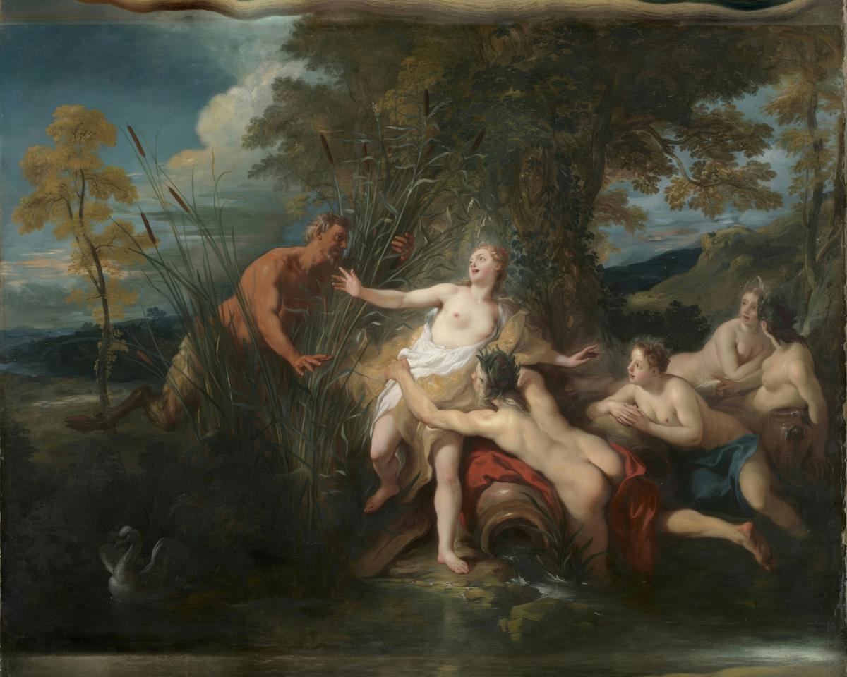 Pan and Syrinx by Jean François de Troy — archival fine-art print from Fable