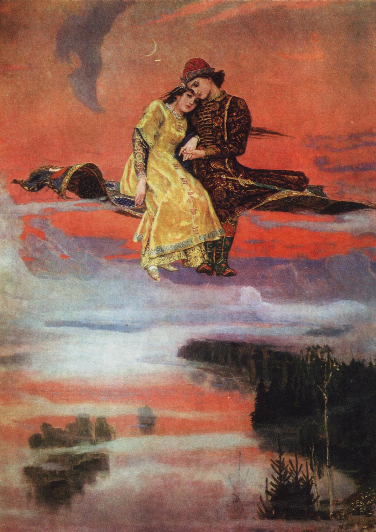 The Flying Carpet · Couples human portrait — custom painted portrait by Fable