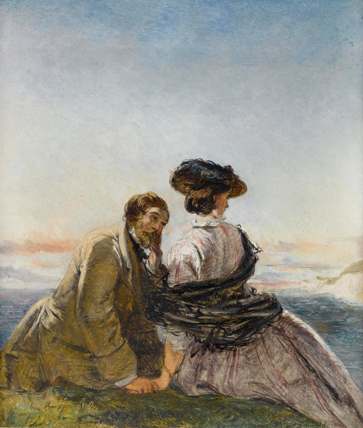 Lovers by the Sea · Couples human portrait — custom painted portrait by Fable
