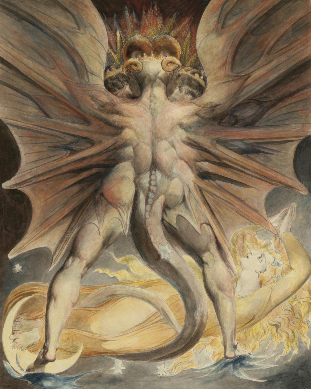 The Great Red Dragon and the Woman Clothed with the Sun by William Blake — archival fine-art print from Fable