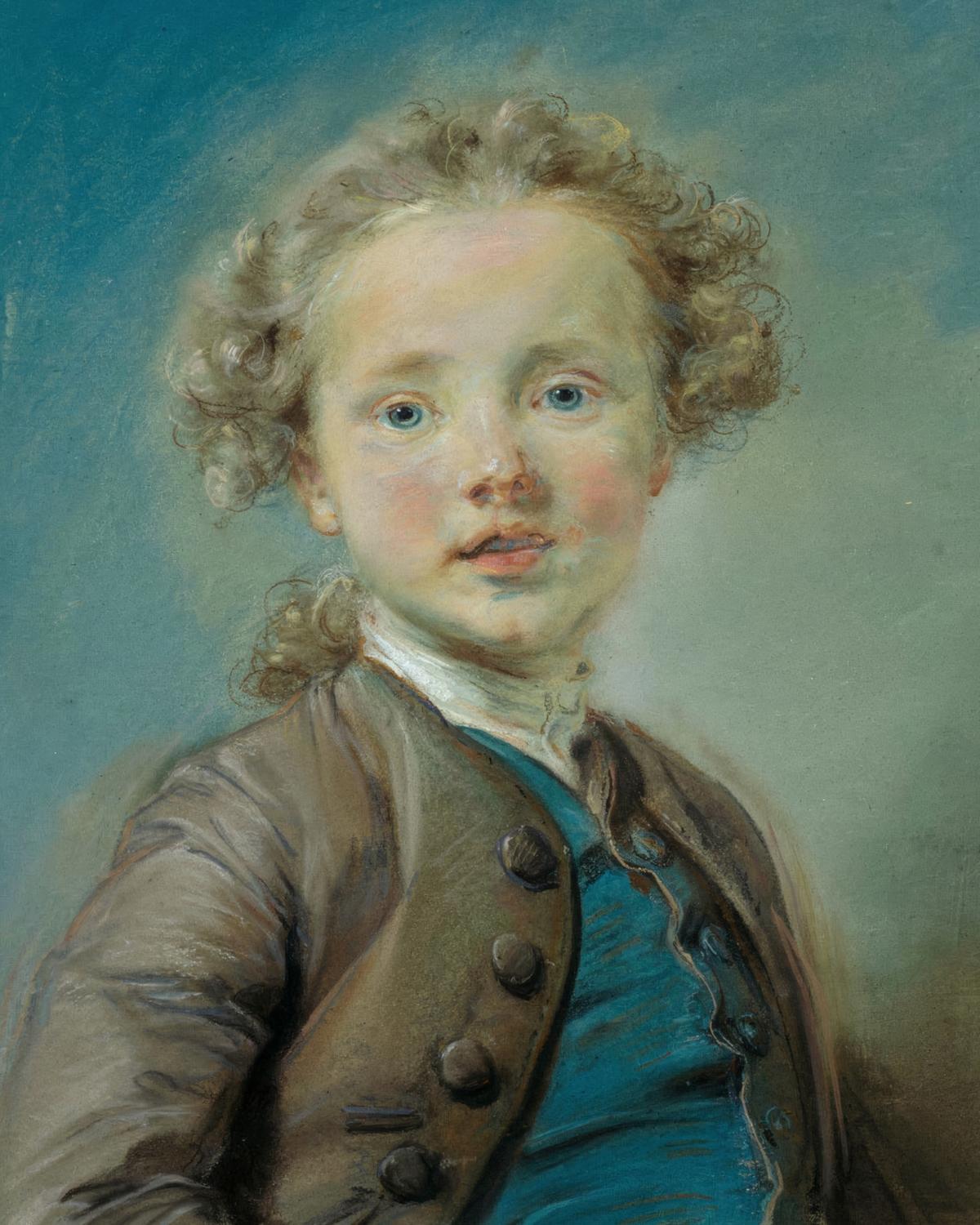 Portrait of a Young Boy with Blue Eyes · Children human portrait — custom painted portrait by Fable