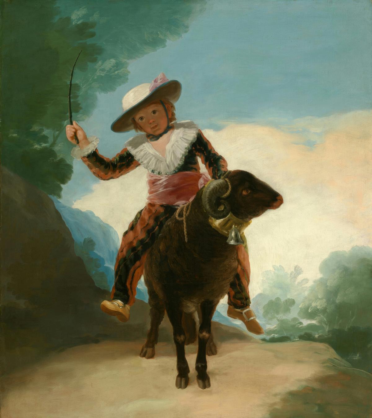 Boy on a Ram · Children human portrait — custom painted portrait by Fable