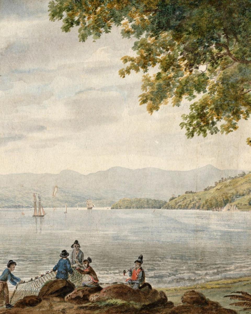 Shad Fishermen on the Shore of the Hudson River by Pavel Petrovich Svinin — archival fine-art print from Fable