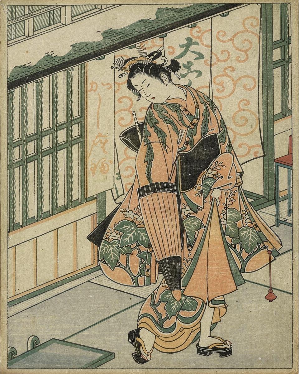 Young Woman Holding an Umbrella by Torii Kiyohiro
Japanese, active c. 1737-76 — archival fine-art print from Fable