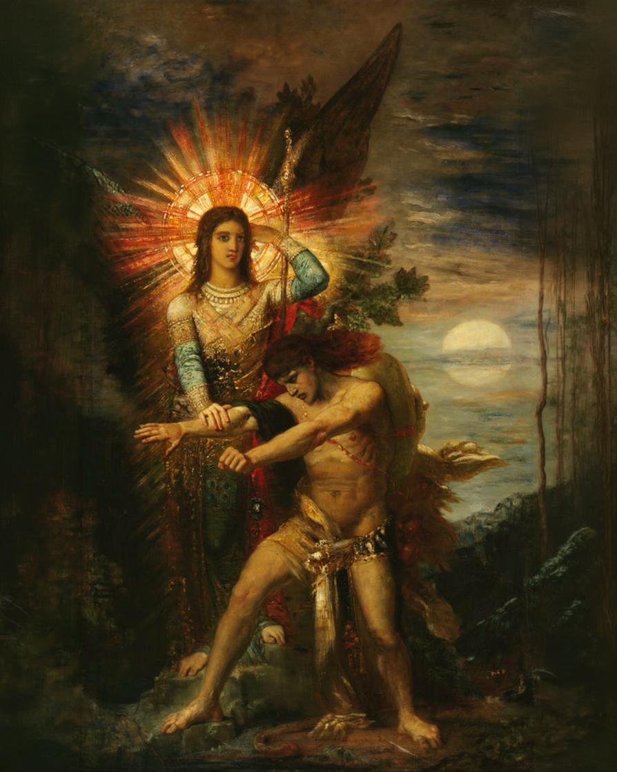 Jacob and the Angel by Gustave Moreau — archival fine-art print from Fable