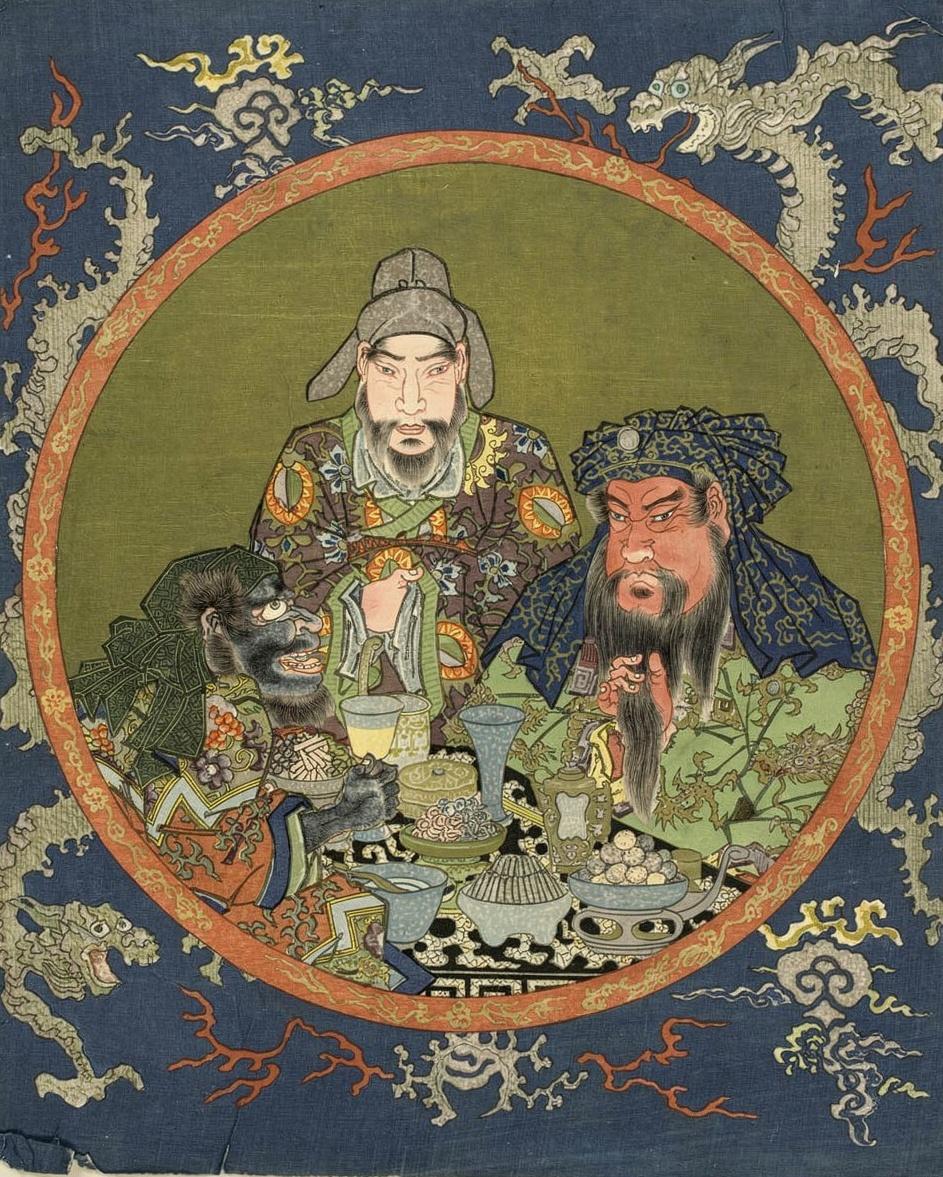 Guan Yu, Liu Bei, and Zhang Fei by Utagawa Kunisada I (Toyokuni III)
Japanese, 1786-1864 — archival fine-art print from Fable