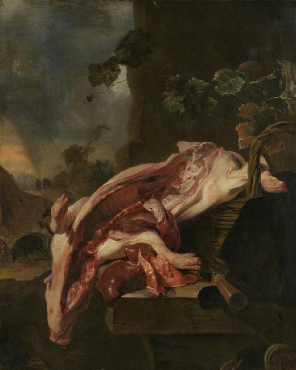 A Pig's Carcase by Weenix, Jan Baptist — archival fine-art print from Fable